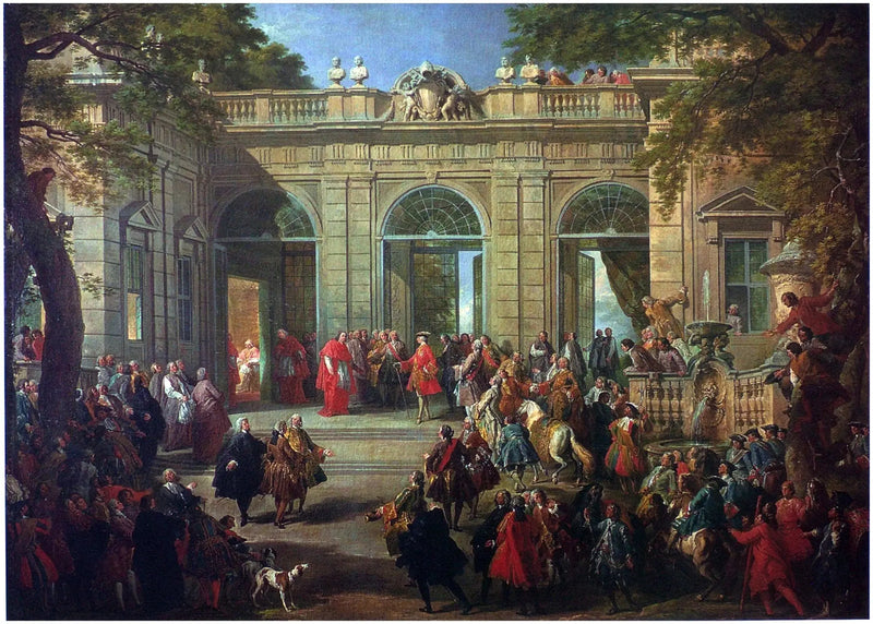 Charles de Bourbon visiting Pope Benedict XIV at the Café du Quirinal - Giovanni Paolo Panini