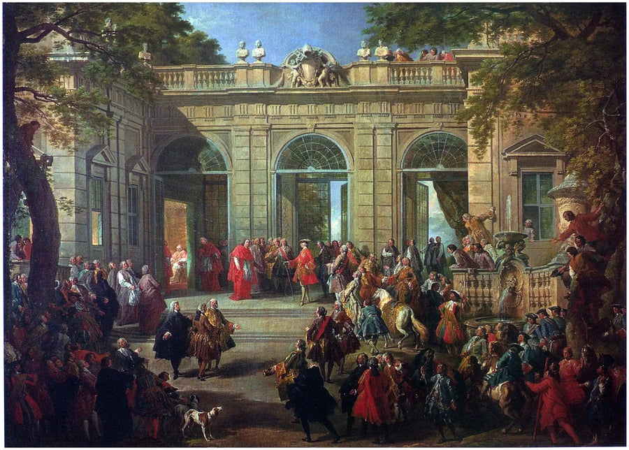Charles de Bourbon visiting Pope Benedict XIV at the Café du Quirinal - Giovanni Paolo Panini