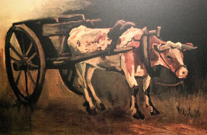 Cart with Red and White Ox - Vincent van Gogh