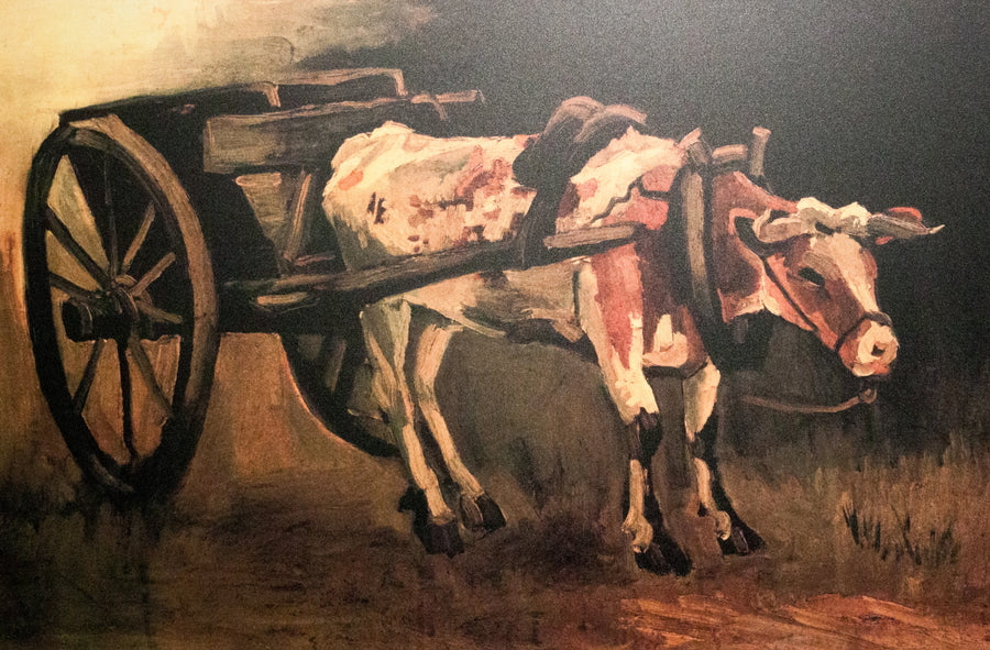 Cart with Red and White Ox - Vincent van Gogh