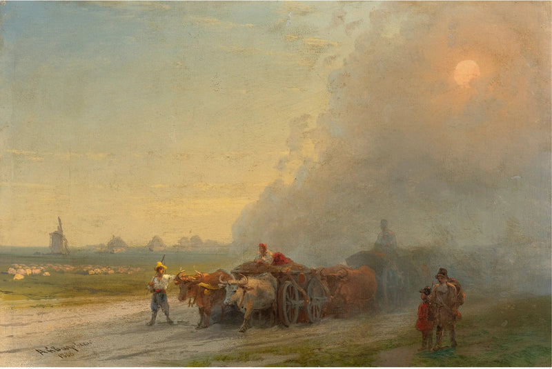 Oxen in the Ukrainian steppe - Ivan Aïvazovski