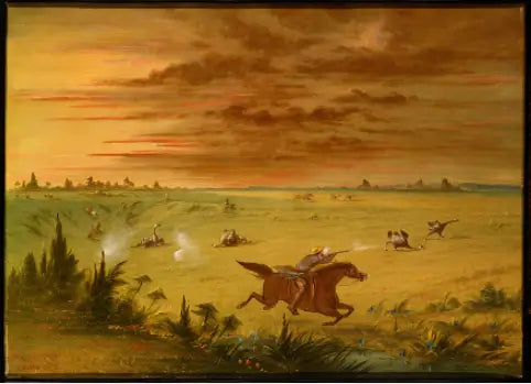 Ostrich Hunt, Buenos Aires - Auca - George Catlin