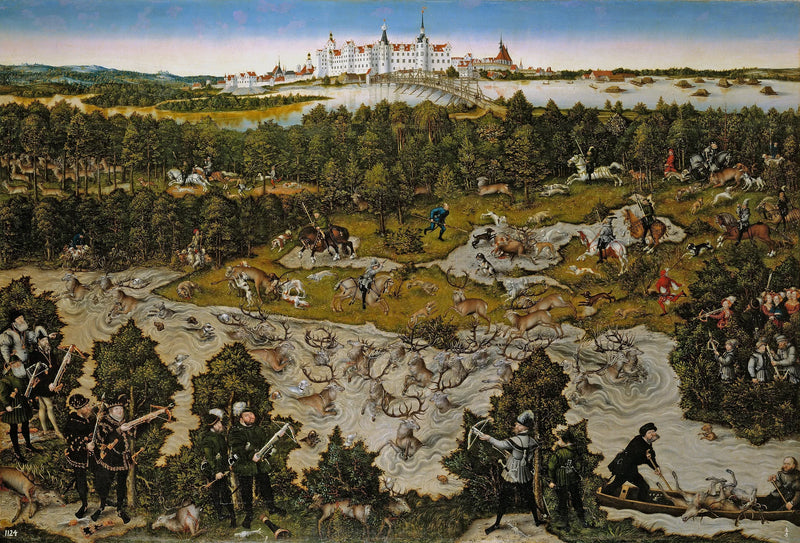 Hunt at Torgau Castle in honor of Ferdinand I - Lucas Cranach the Elder