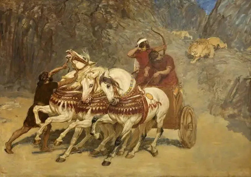 Assyrian Lion Hunt (unfinished) - Briton Rivière