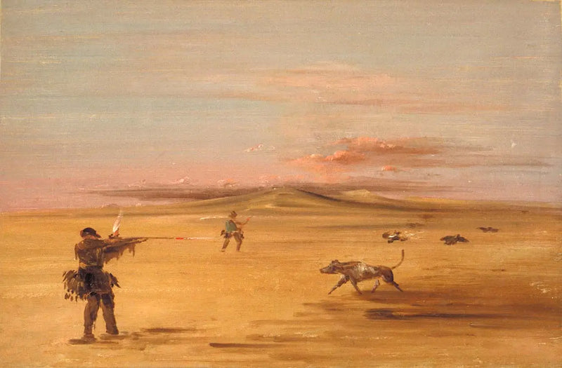 Grouse hunting in the Missouri prairies - George Catlin
