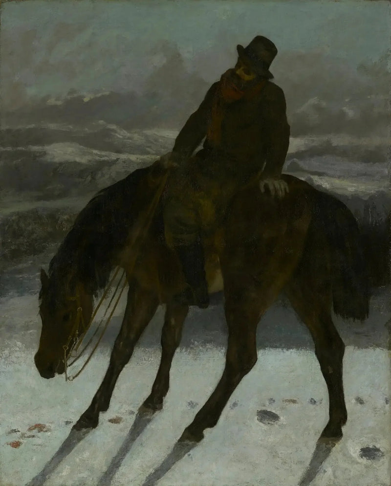 Horseback Hunter Re-Tracking the Trail - Gustave Courbet