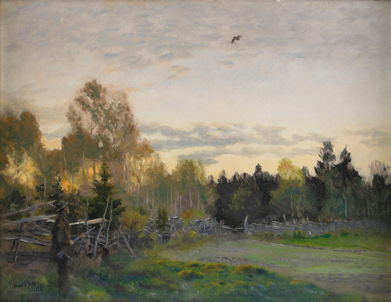 Hunter in an Autumn Landscape - Bruno Liljefors