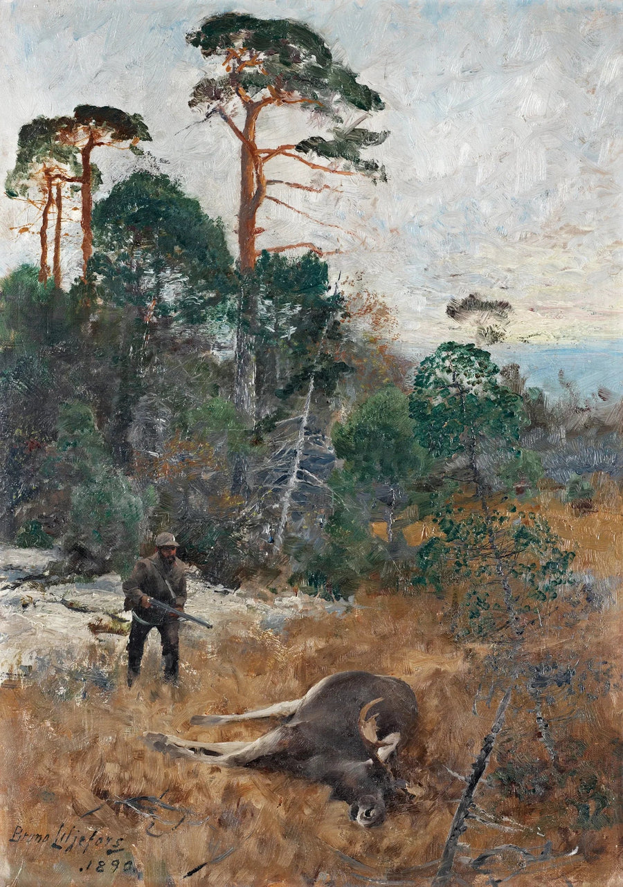 Moose hunters at dawn - Bruno Liljefors