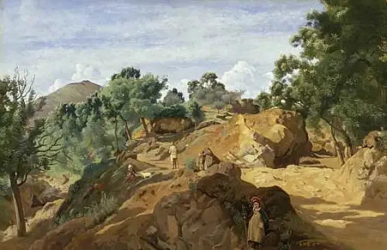 Rocky Chestnut Grove (Morvan or Auvergne) - Jean-Baptiste Camille Corot