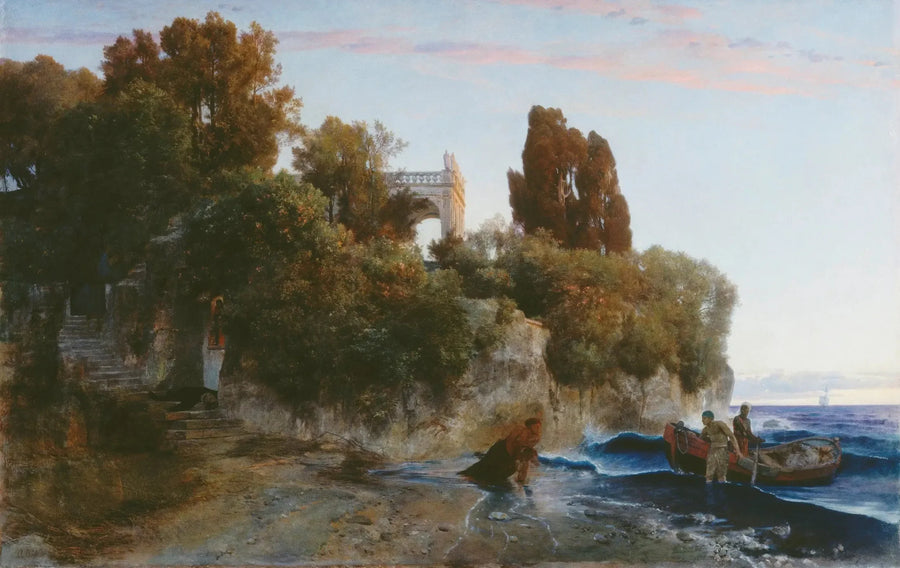 Castle by the Sea and Murder in the Castle Garden - Arnold Böcklin