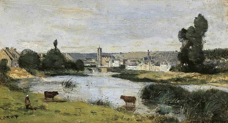 Château-Thierry. Overview with the Saint-Crépin tower - Jean-Baptiste Camille Corot