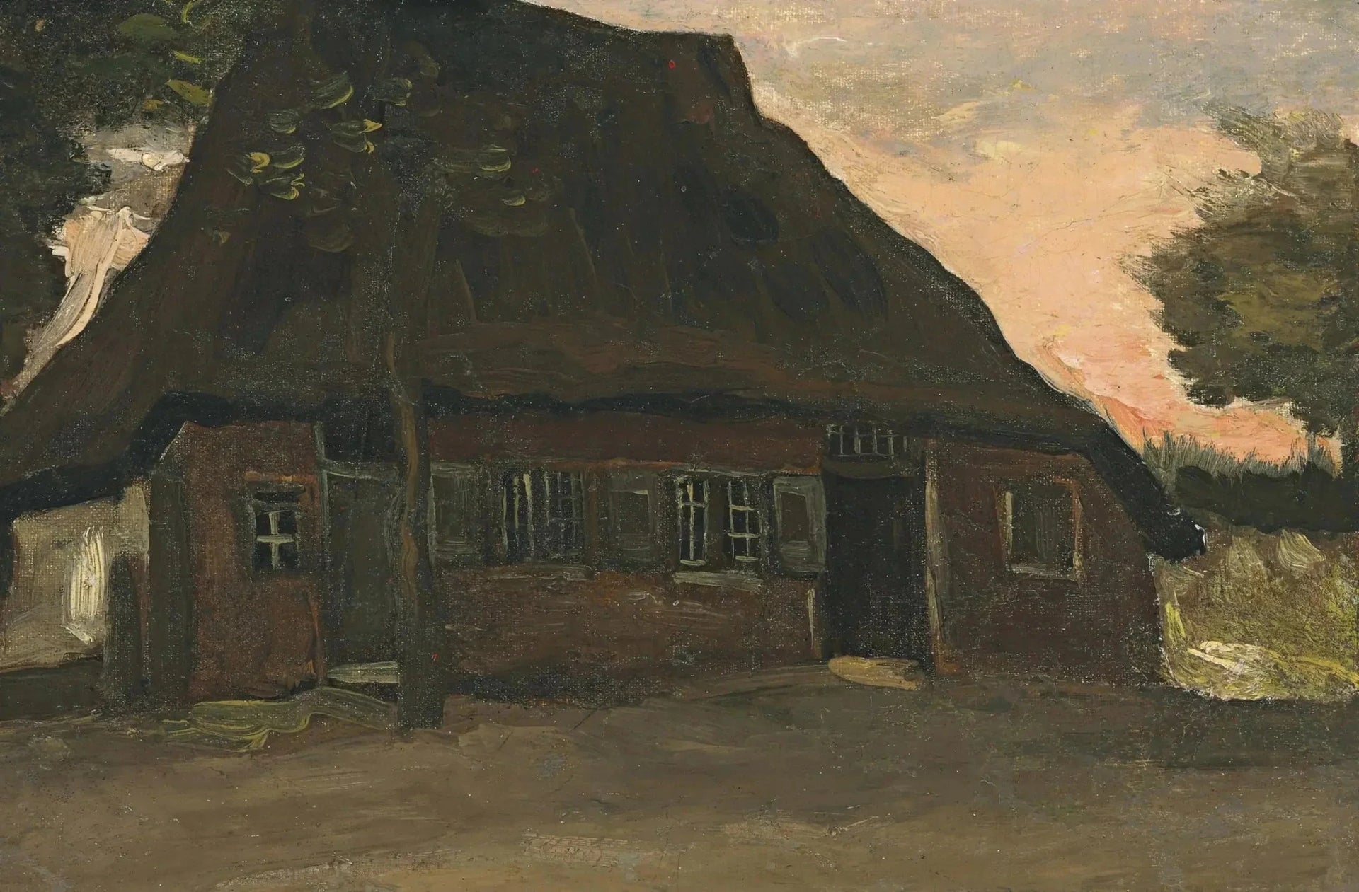 Chaumière avec des arbres F92a JH806 — Vincent van Gogh