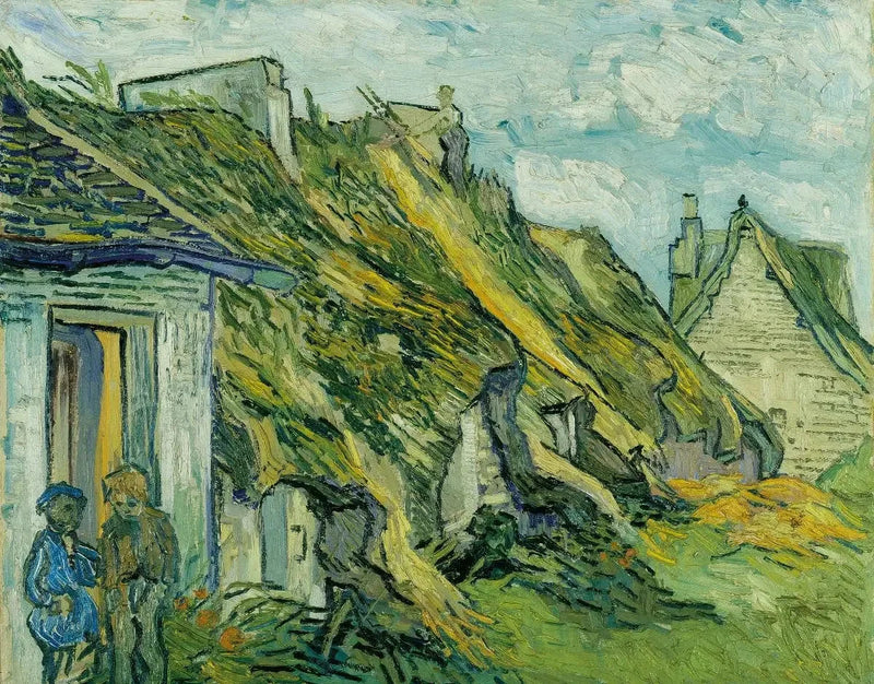 Thatched Roof Cottages of Sandstone in Chaponval - Vincent van Gogh