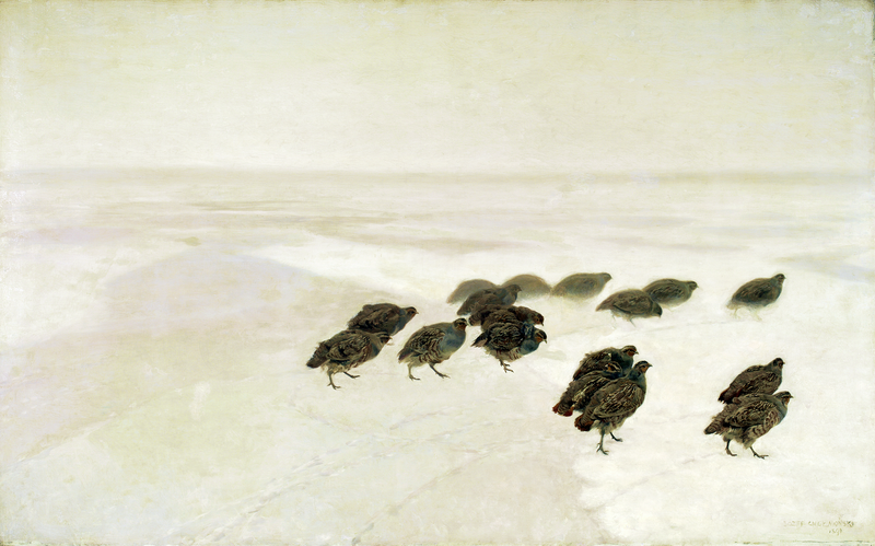 Perdrix dans la neige - Józef Chełmoński