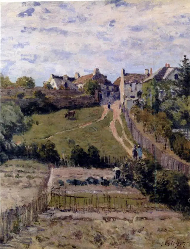 Rising Path. A Corner of the Village of Andrésy - Alfred Sisley