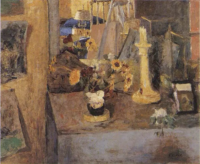 Fireplace with candlestick holder - Édouard Vuillard