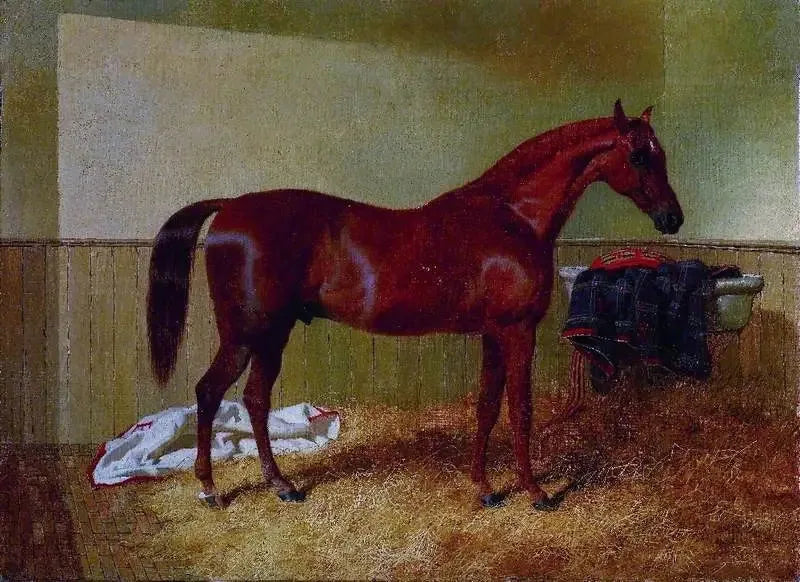 Chestnut horse in a stable - John Frederick Herring, Sr.