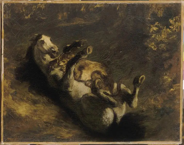 Horse Attacked by a Lioness - Eugène Delacroix