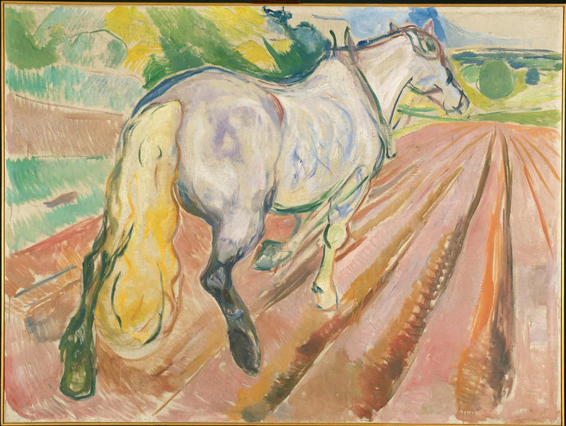 White Horse Seen from Behind - Edvard Munch