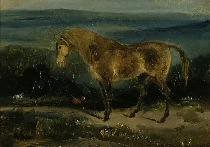 Cheval dans un paysage - Eugène Delacroix image 1 reproduction réalisée par Alpha Reproduction