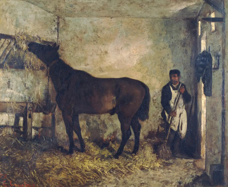 Horse in a Stable - Gustave Courbet