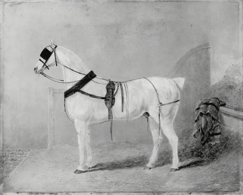 Carriage horse in a stable - John Frederick Herring, Sr.