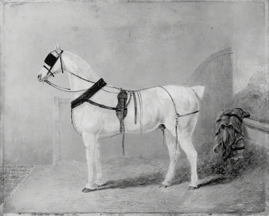 Carriage horse in a stable - John Frederick Herring, Sr.