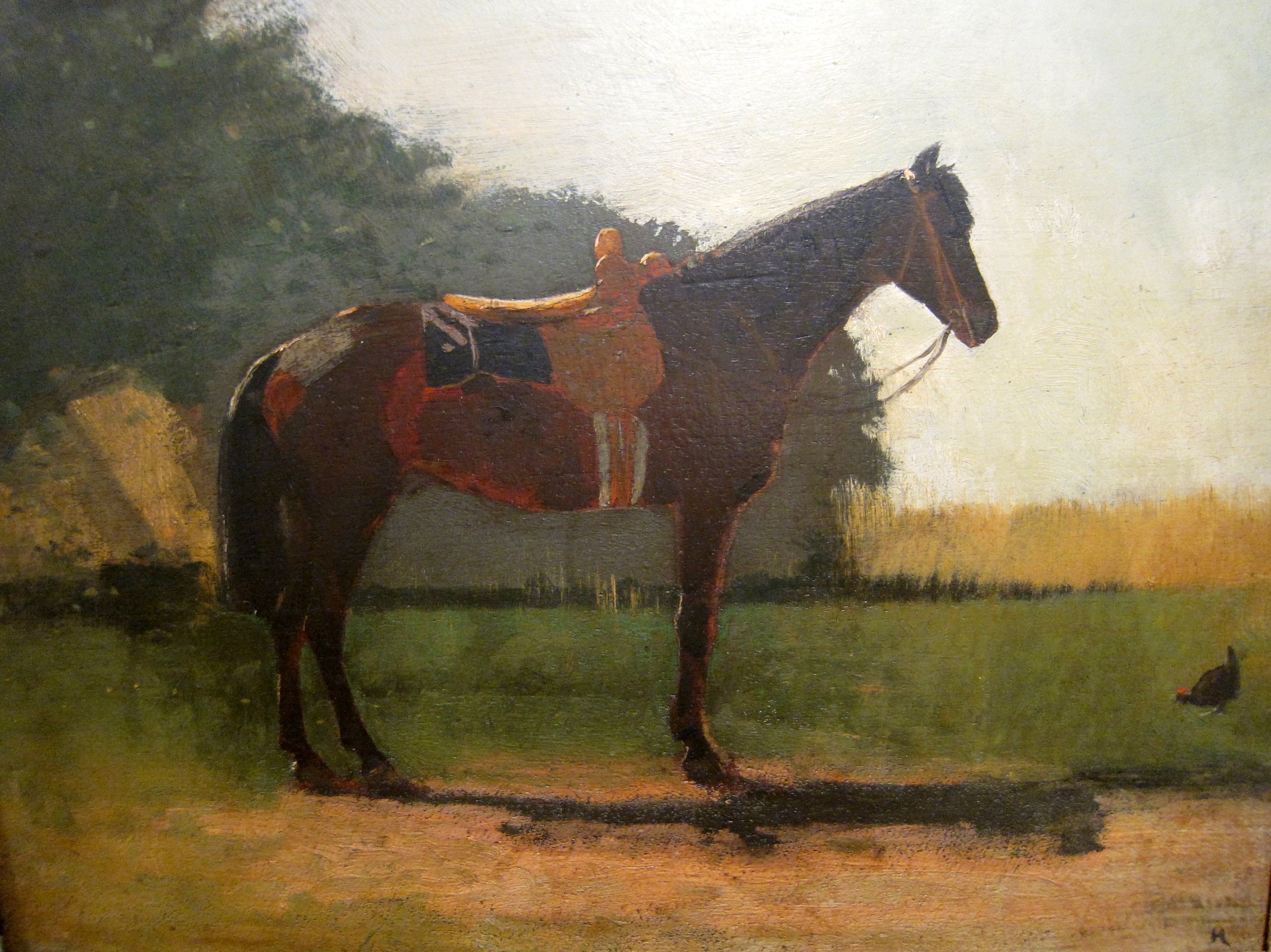 Cheval de selle dans la cour de la ferme - Winslow Homer