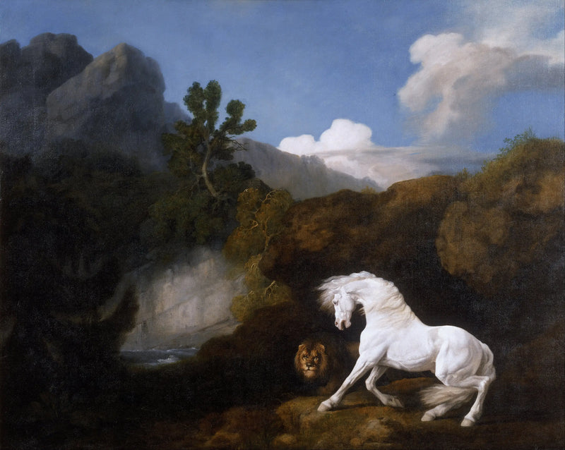 Frightened horse by a lion - George Stubbs