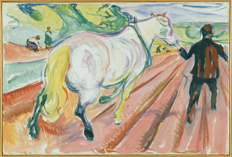 Horse and Man in the Field - Edvard Munch