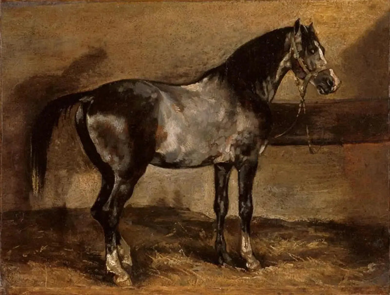 Gray Horse at the Hayrack - Théodore Géricault