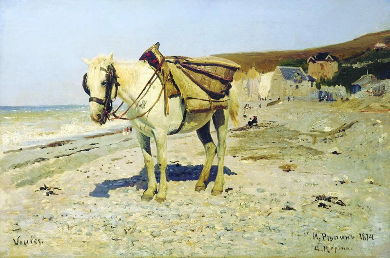 Horse for pebble collection at Veules-les-Roses - Ilya Repin