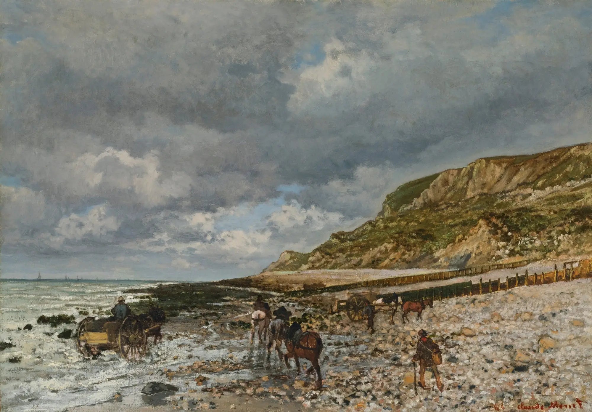 Chevaux à la pointe de la Hève - Claude Monet image 1 reproduction réalisée par Alpha Reproduction