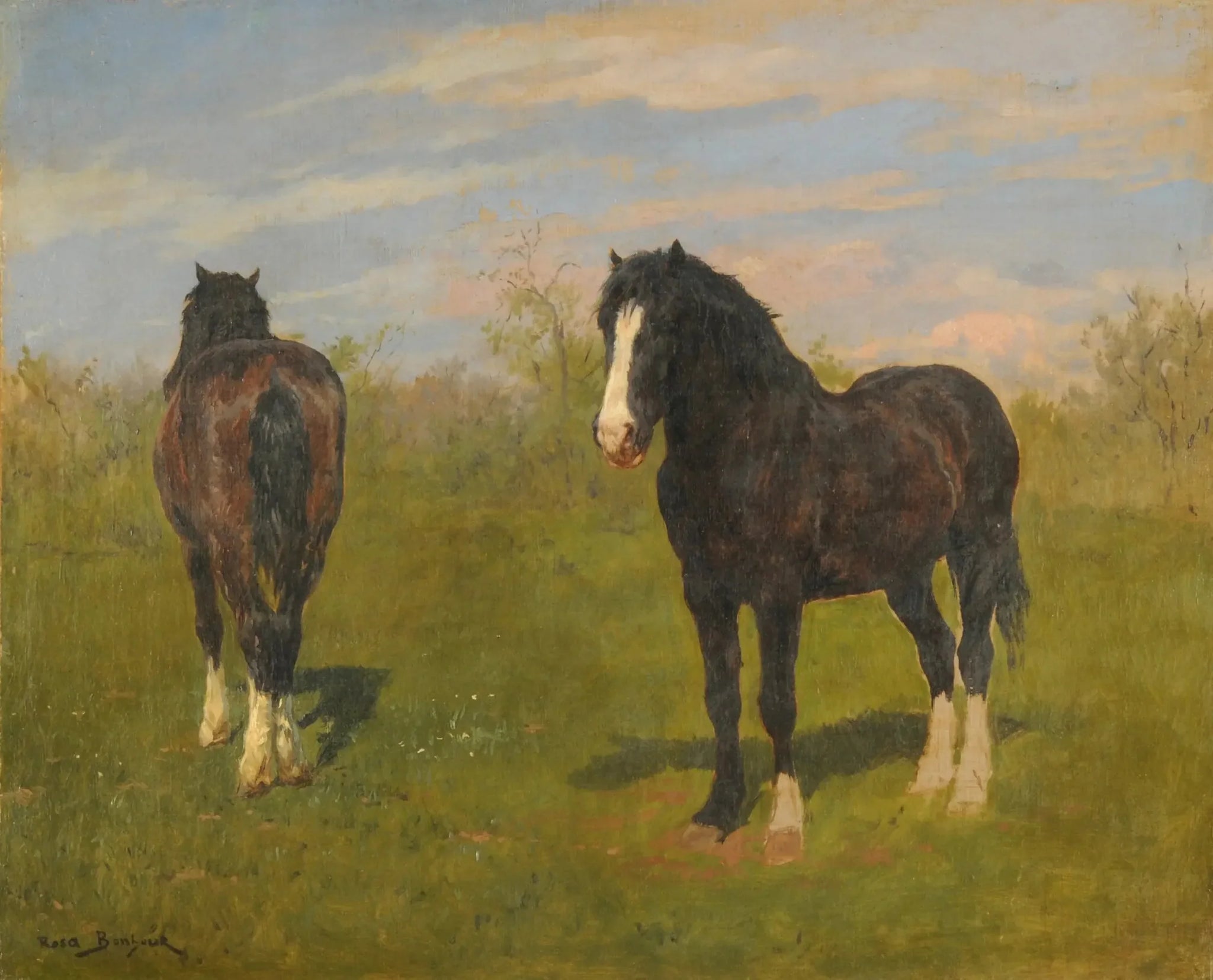 Chevaux au pâturage - Rosa Bonheur image 1 reproduction artisanale de tableau