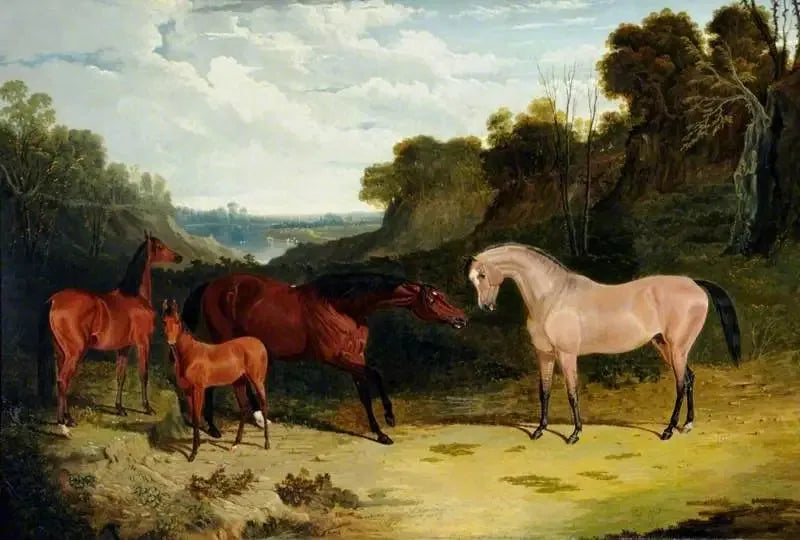 Horses in a Landscape - John Frederick Herring, Sr.