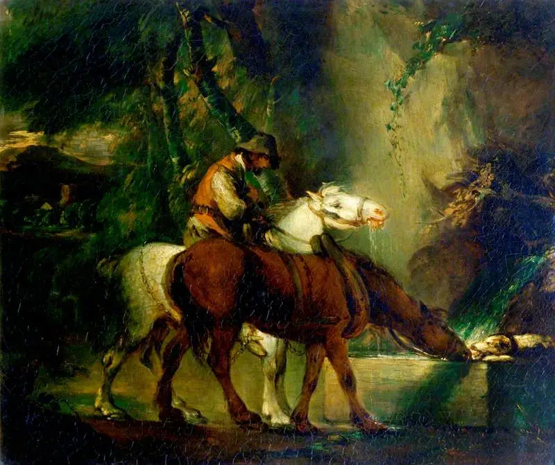 Draft Horses at a Watering Trough - Thomas Gainsborough