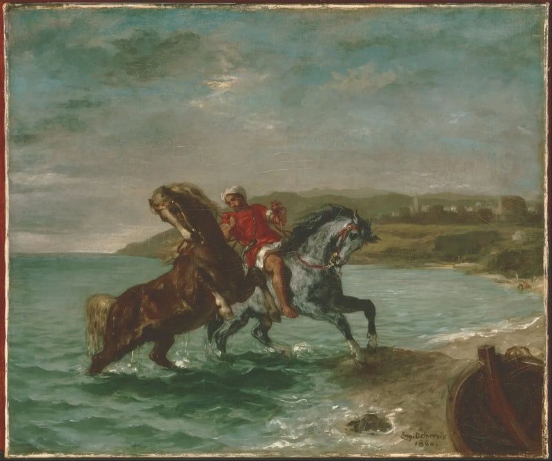 Horses Emerging from the Sea - Eugène Delacroix