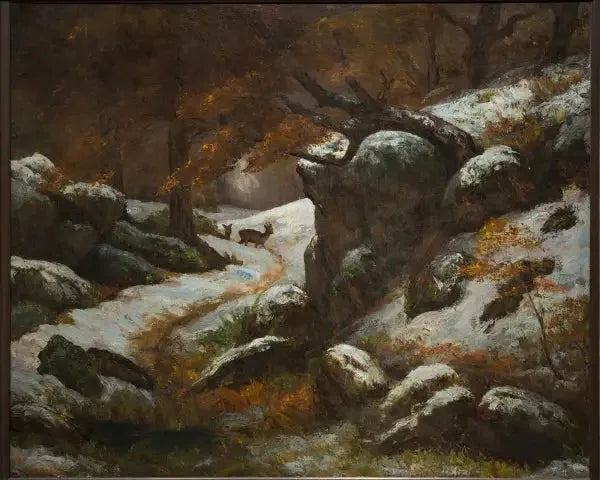 Deer in the snow - Gustave Courbet