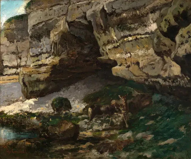 Deer at the Source - Gustave Courbet