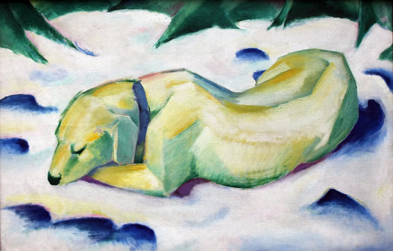 Dog Lying in the Snow - Franz Marc