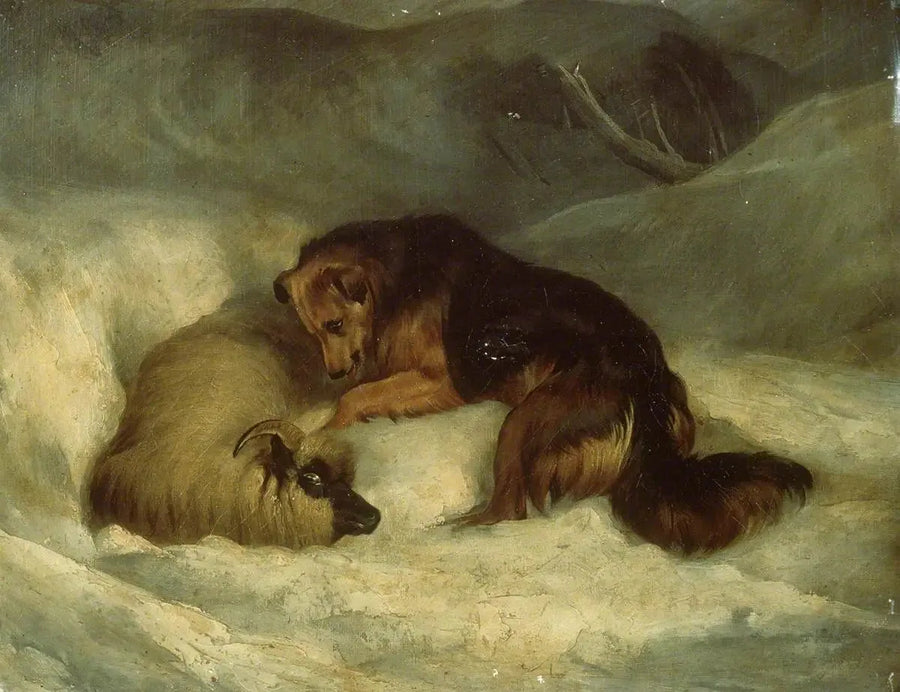 Highland Shepherd Dog in the Snow (formerly known as "Dog saving a ram from a snowdrift") - Edwin Henry Landseer