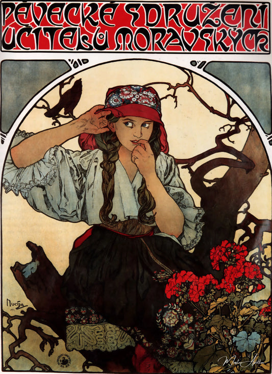 Chorale des enseignants de Moravie - Mucha - Reproductions de tableaux et peintures haut de gamme