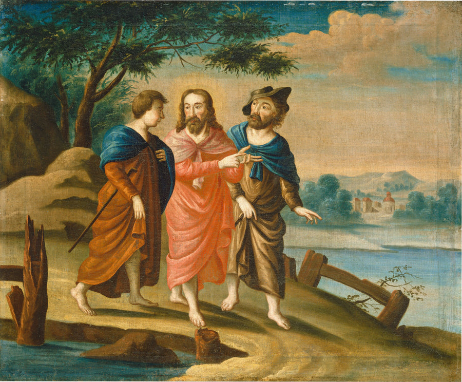 Le Christ sur le chemin d'Emmaüs - American 18th Century