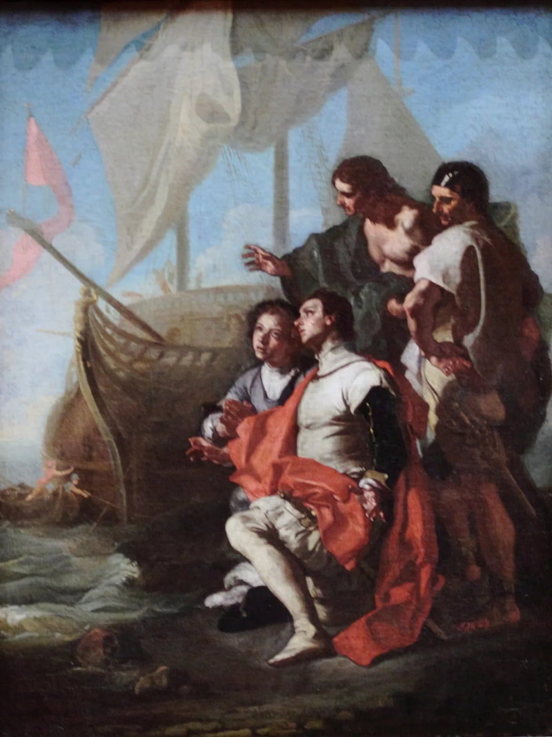 Christophe Colomb arriving in America - Francesco Solimena