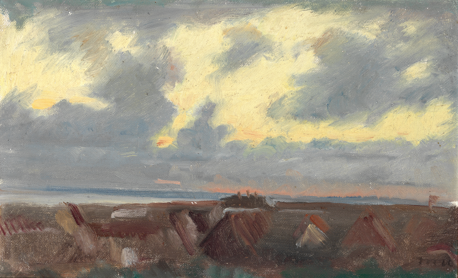 Evening sky above Skagen. -Michael Peter Ancher