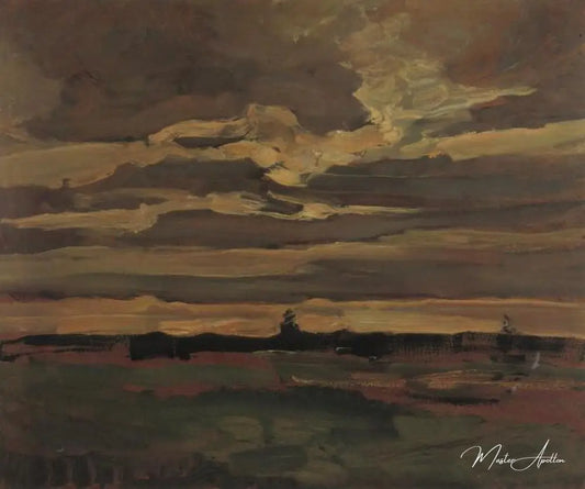 Ciel du soir avec nuage lumineux - Mondrian - Reproductions de tableaux et peintures haut de gamme