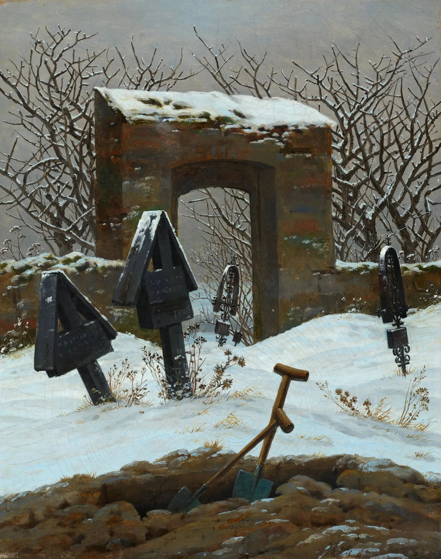 Cemetery Under the Snow - Caspar David Friedrich