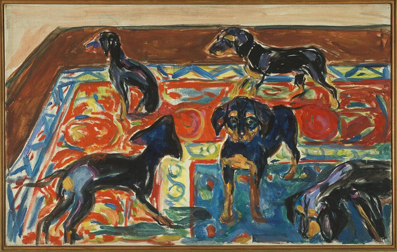 Five Puppies on the Carpet - Edvard Munch