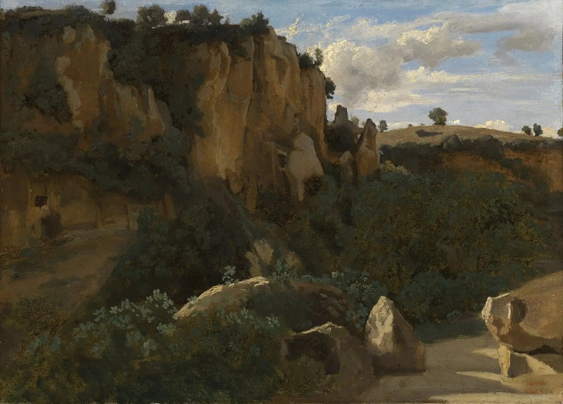 Civita Castellana. Rocks overlooking the wooded valley - Jean-Baptiste Camille Corot