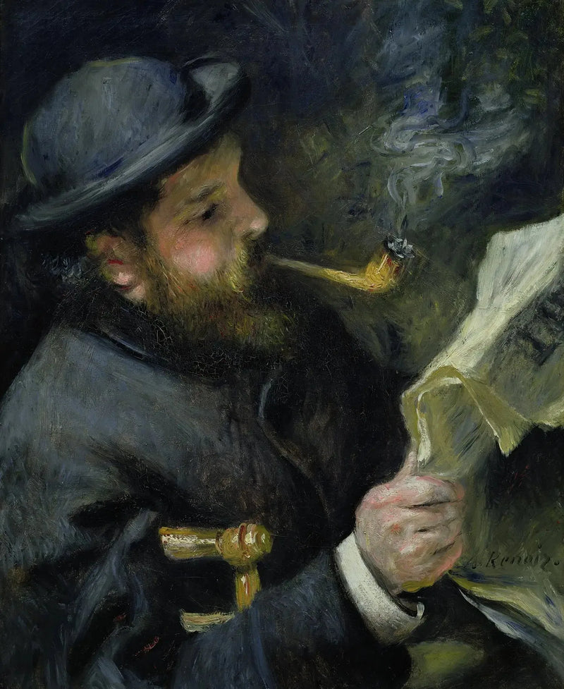 Claude Monet Reading - Pierre-Auguste Renoir